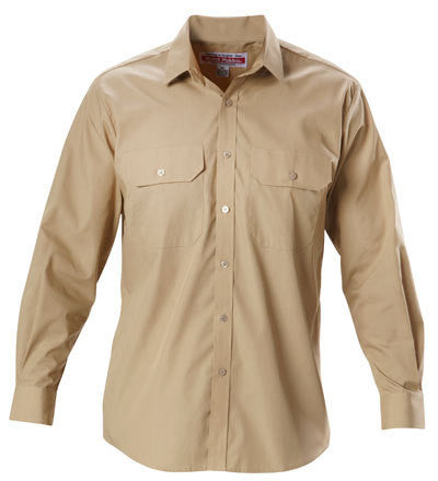 Hard Yakka-Hard Yakka Permanent Press Poly Cotton Shirt Long Sleeve-Putty / XS-Uniform Wholesalers - 6