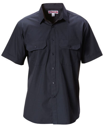 Hard Yakka-Hard Yakka Permanent Press Poly Cotton Shirt Short Sleeve-Midnight / S-Uniform Wholesalers - 3