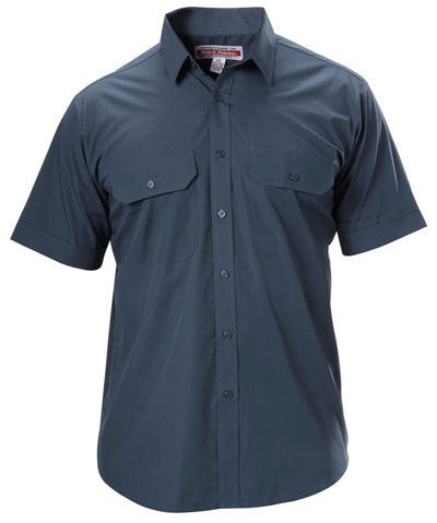 Hard Yakka-Hard Yakka Permanent Press Poly Cotton Shirt Short Sleeve-Gunmetal / M-Uniform Wholesalers - 2