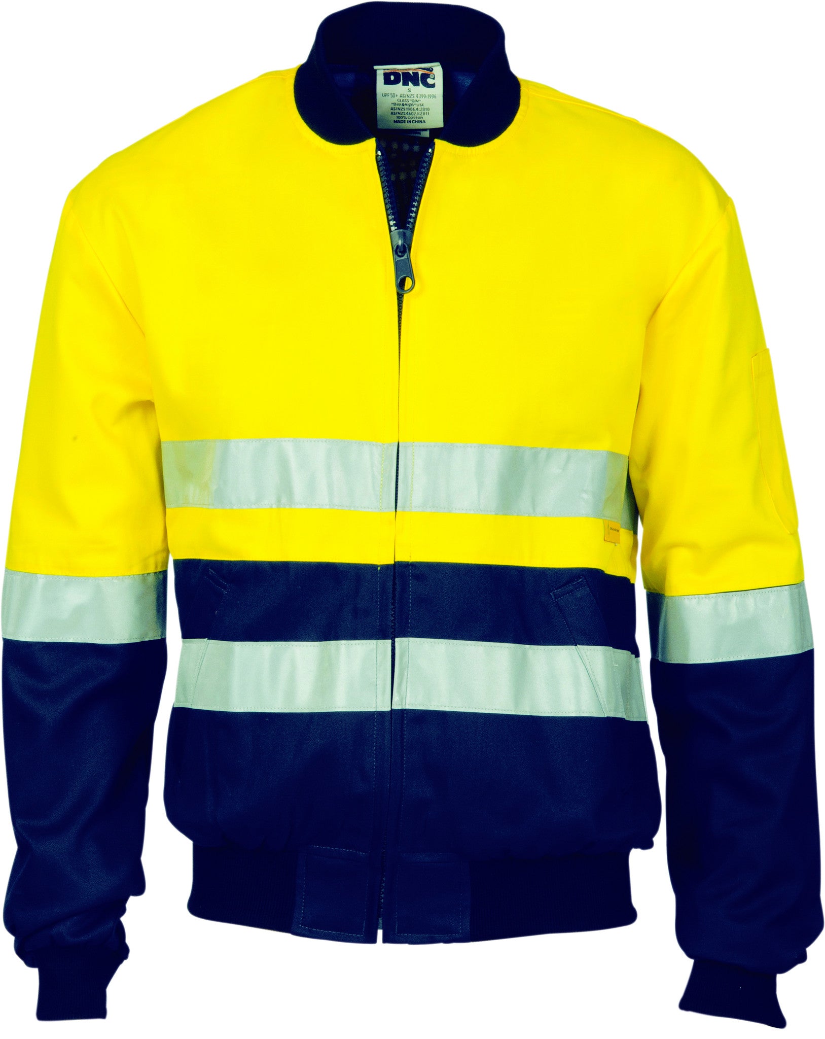 DNC HiVis Two Tone D/N Cotton Bomber Jacket with CSR R/tape (3758)