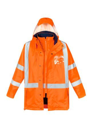 Syzmik Mens Hi Vis X Back Taped 4 In 1 Waterproof Jacket ZJ616