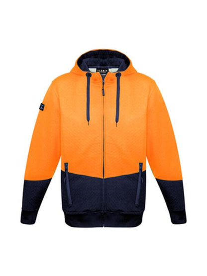 Syzmik ZT478 Unisex Hi Vis Textured Jacquard Full Zip Hoodie-Clearance
