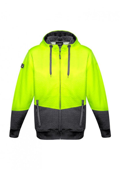 Syzmik ZT478 Unisex Hi Vis Textured Jacquard Full Zip Hoodie-Clearance