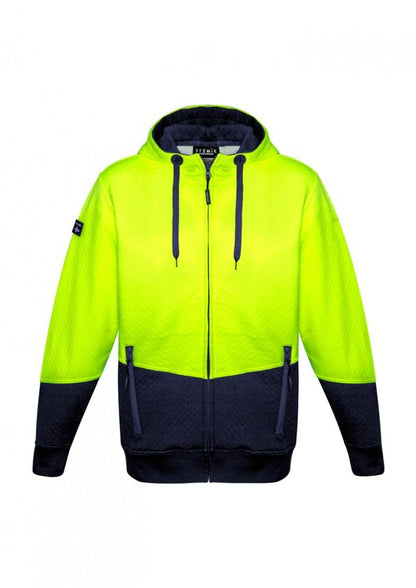 Syzmik ZT478 Unisex Hi Vis Textured Jacquard Full Zip Hoodie-Clearance
