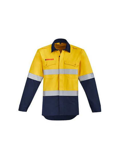 Syzmik Mens Orange Flame Hrc 2 Hoop Taped Open Front Spliced Shirt (ZW140)