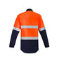 Syzmik Mens Orange Flame Hi Vis Closed Front Shirt - Hoop Taped (ZW143)