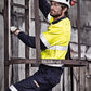 Syzmik Mens Orange Flame Hi Vis Closed Front Shirt - Hoop Taped (ZW143)