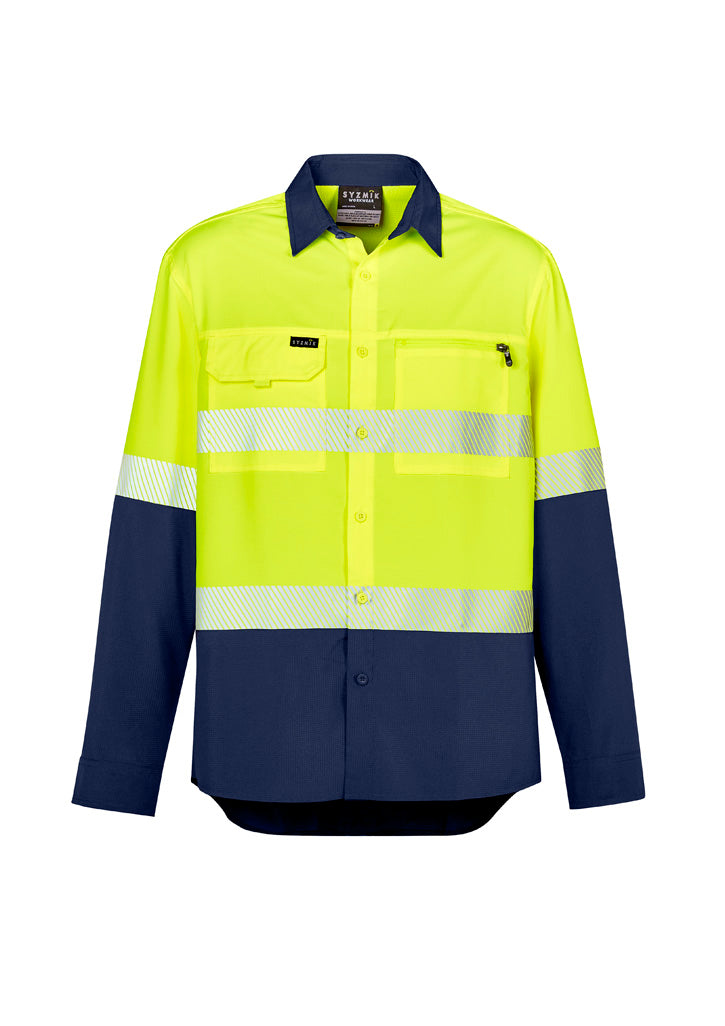 Syzmik Mens Hi Vis Outdoor Segmented Tape L/S Shirt  (ZW470)