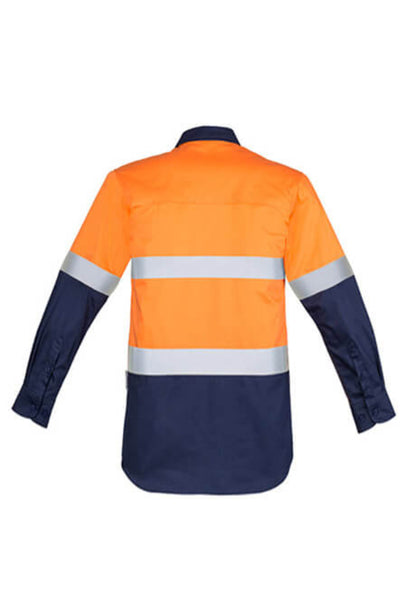 Syzmik Mens Hi Vis Closed Front L/S Shirt - Hoop Taped (ZW550)