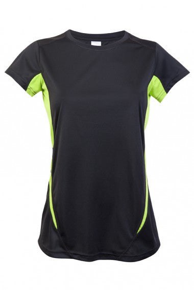 Ramo-Ramo Ladies Accelerator Cool-Dry T-shirt	(new)-Charcoal/Lime / 8-Uniform Wholesalers - 11