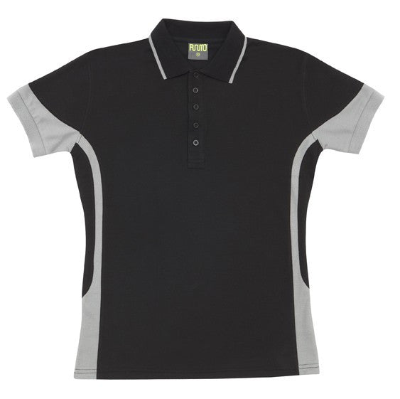 Ramo-Ramo Mens Contrast Polo-Black/Grey / S-Uniform Wholesalers - 2