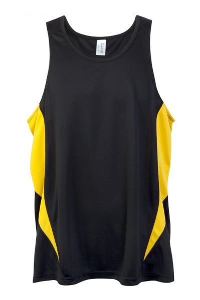 Ramo-Ramo Mens Accelerator Cool Dry Singlet	(new)-Black/Gold / S-Uniform Wholesalers - 3