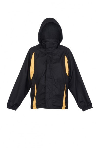 Ramo-Ramo Ladies/Junior Shower Proof Sportech Nylon Jacket-Black/Gold / 6-Uniform Wholesalers - 2