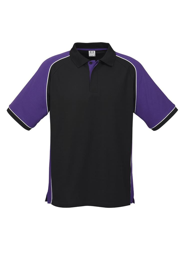 Biz Collection-Biz Collection Mens Nitro Polo-Black / Purple / White / S-Uniform Wholesalers - 6