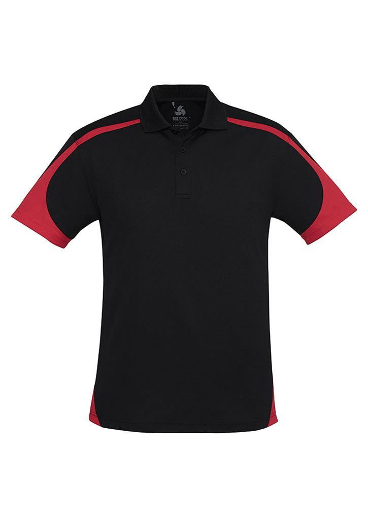 Biz Collection-Biz Collection Mens Talon Polo-Black/Red / S-Uniform Wholesalers - 6