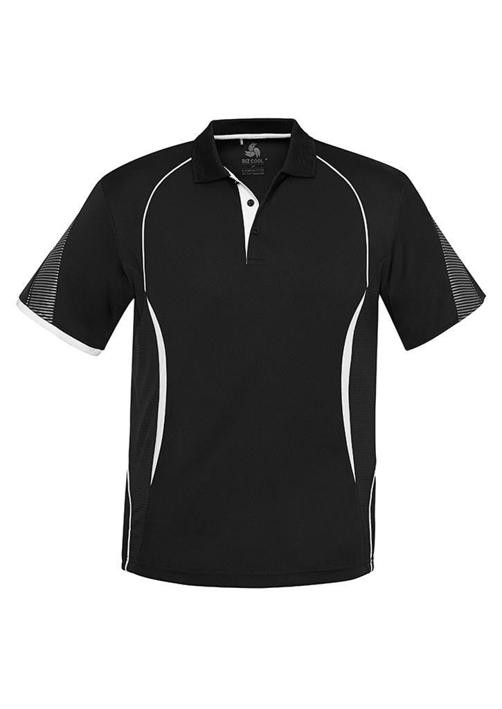 Biz Collection-Biz Collection  Mens Razor Polo-Black/White / S-Uniform Wholesalers - 3