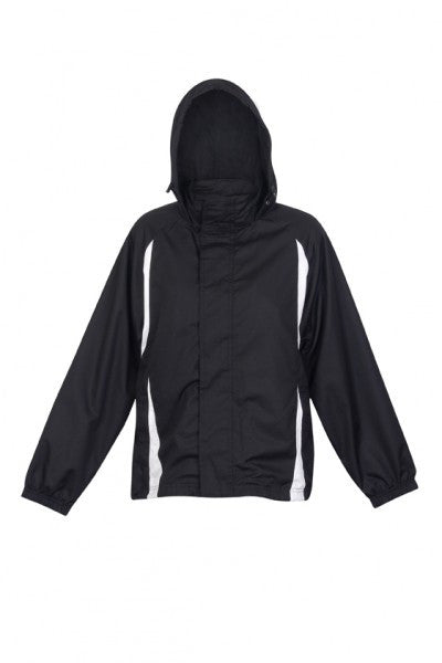Ramo-Ramo Ladies/Junior Shower Proof Sportech Nylon Jacket-Black/White / 6-Uniform Wholesalers - 3