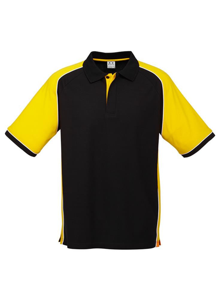 Biz Collection-Biz Collection Mens Nitro Polo-Black / Yellow / White / S-Uniform Wholesalers - 9
