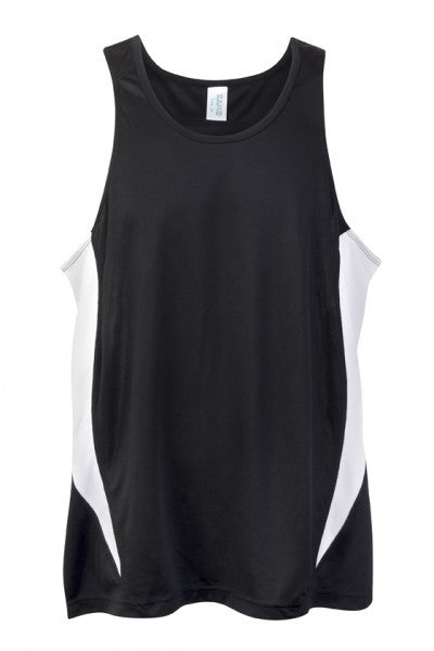 Ramo-Ramo Mens Accelerator Cool Dry Singlet	(new)-Black/White / S-Uniform Wholesalers - 5