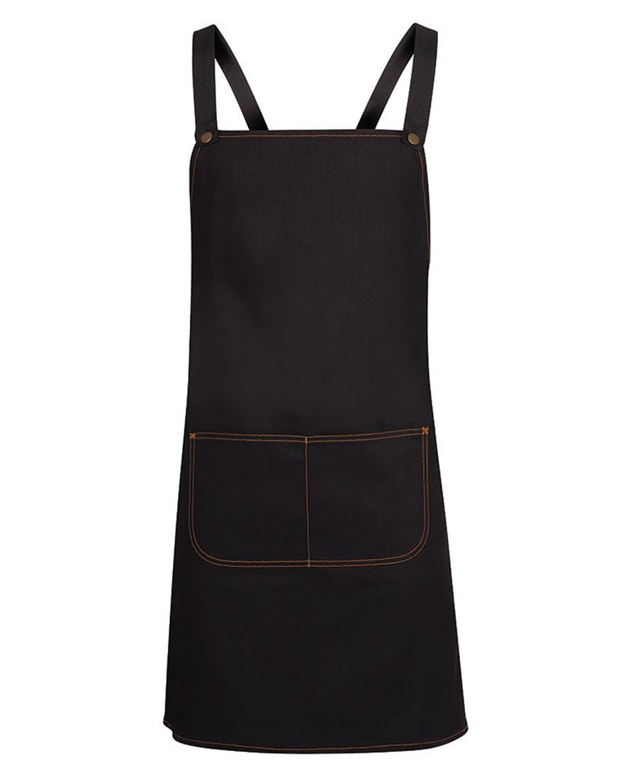 JB's Wear-Jb Cross Back Denim Apron-BLACK-Uniform Wholesalers - 1