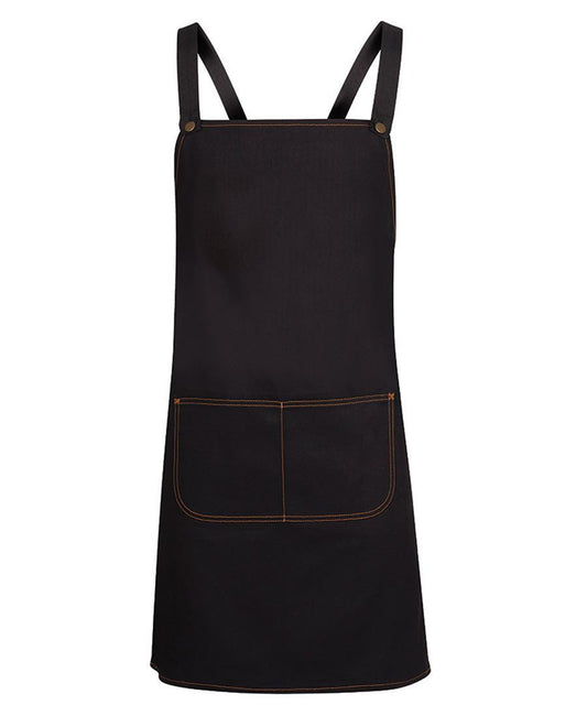 JB's Wear-Jb Cross Back Denim Apron-BLACK-Uniform Wholesalers - 1