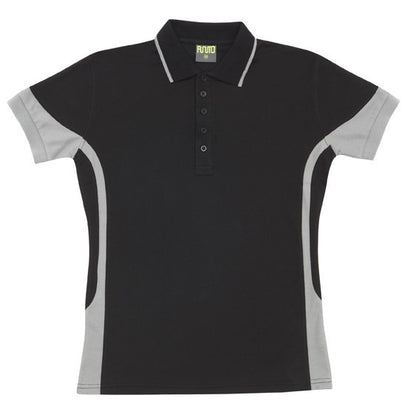 Ramo-Ramo Ladies Contrast Polo-Black/Grey / 8-Uniform Wholesalers - 3