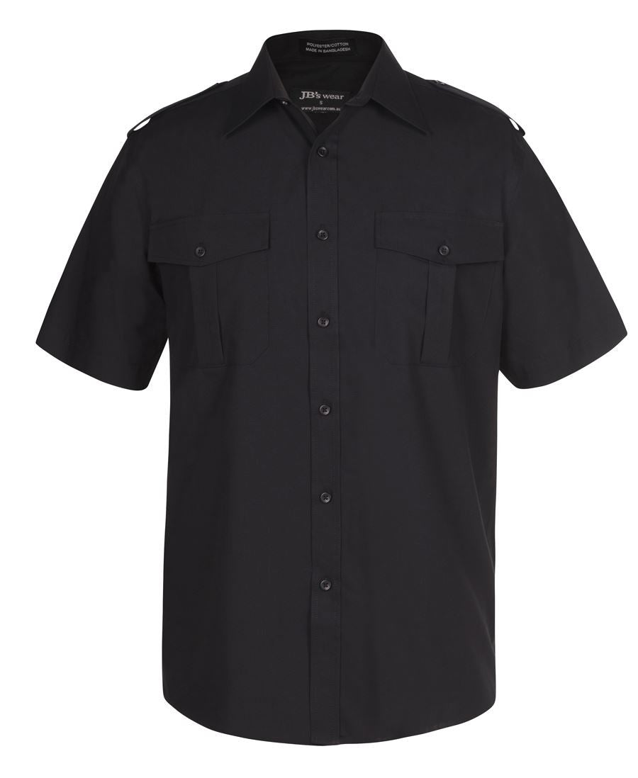 JB's Wear-Jb's Epaulette Gents Shirt-BLACK S/S / S-Uniform Wholesalers - 7