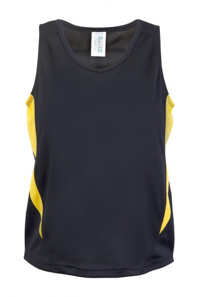 Ramo-Ramo Kids Accelerator Cool-Dry Singlet	(new)-Black/Gold / 4-Uniform Wholesalers - 5