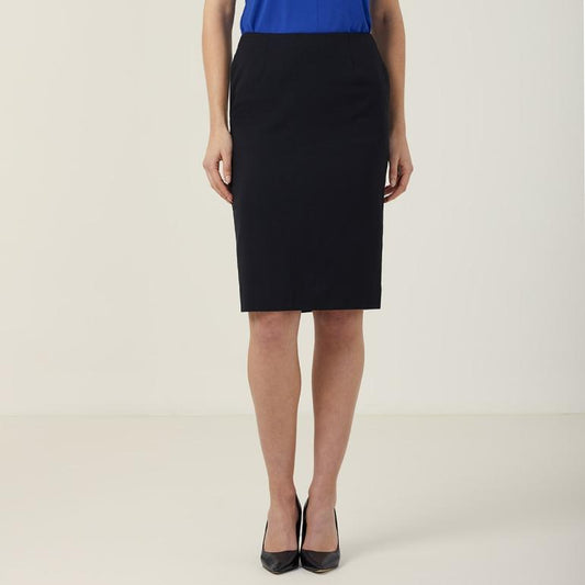 NNT Black Dobby Stretch Panel Pencil Skirt (CAT2NF)