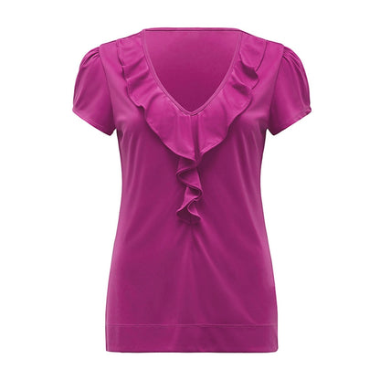 NNT Uniforms Cap Sleeve Ruffle Neck T-Top(CAT48H)