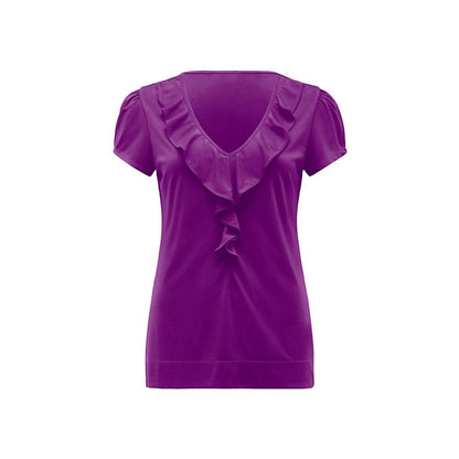 NNT Uniforms Cap Sleeve Ruffle Neck T-Top(CAT48H)