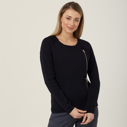 NNT Uniforms Pure Wool Angled Zip Cardigan(CAT5BF)