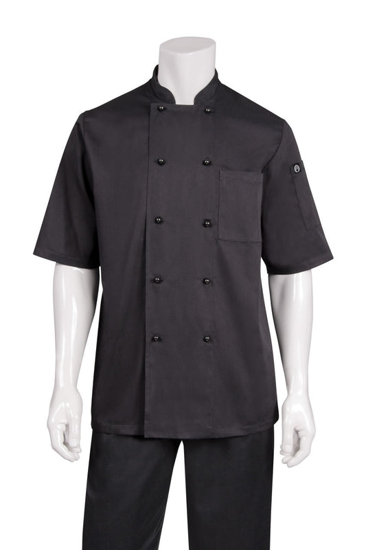 Chef Works Canberra Black S/S Basic Chef Jacket-(CBBS)