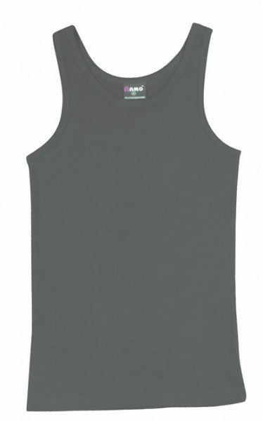 Ramo-Ramo Mens Rib Singlet-Charcoal / S-Uniform Wholesalers - 5