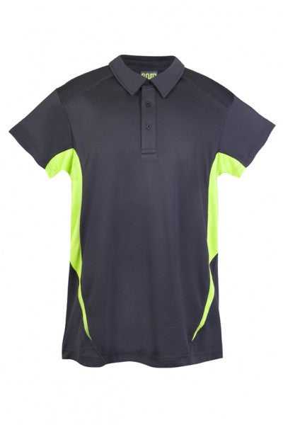 Ramo-Ramo Kids Accelerator Polo-Charcoal/Lime / 4-Uniform Wholesalers - 7