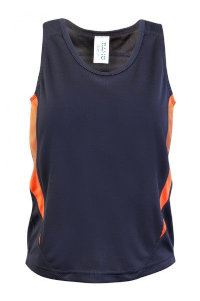 Ramo-Ramo Kids Accelerator Cool-Dry Singlet	(new)-Charcoal/Orange / 4-Uniform Wholesalers - 7