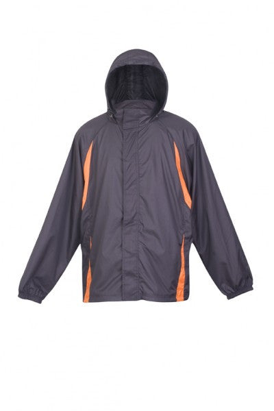 Ramo-Ramo Mens Shower Proof Sportech Nylon Jacket-Charcoal/Orange / S-Uniform Wholesalers - 4