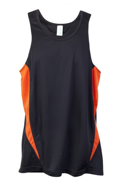 Ramo-Ramo Mens Accelerator Cool Dry Singlet	(new)-Charcoal/Orange / S-Uniform Wholesalers - 7