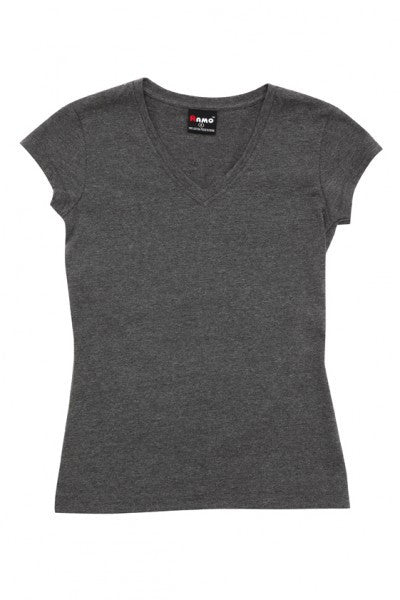 Ramo-Ramo Ladies V Neck-Charcoal Marl / 8-Uniform Wholesalers - 5