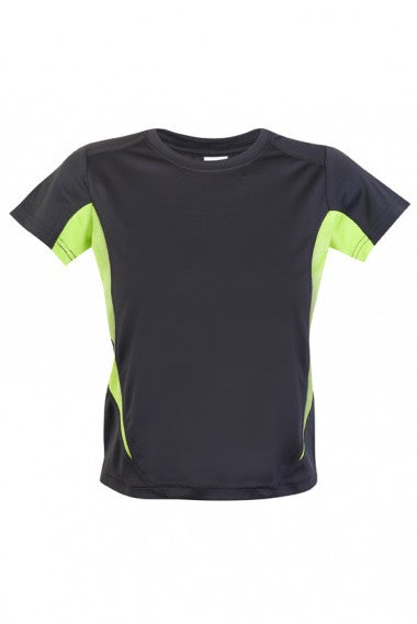 Ramo-Kids Accelerator Cool-Dry T-shirt(new)-Charcoal/Lime / 4-Uniform Wholesalers - 11