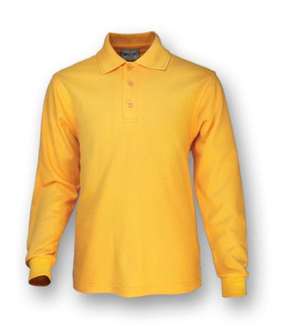 Bocini Plain Colour Poly Face Cotton Backing L/S Polo (CP1604)