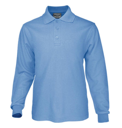 Bocini Plain Colour Poly Face Cotton Backing L/S Polo (CP1604)