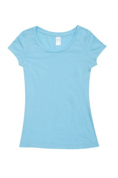 Ramo-Ramo Ladies Cotton/Spandex T-shirt-Aqua / 8-Uniform Wholesalers - 2