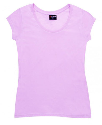 Ramo-Ramo Ladies Jersey Scoop Neck Tee-Pink / 8-Uniform Wholesalers - 7
