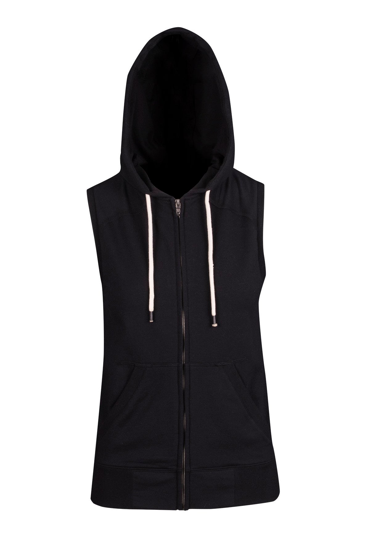 Womens black sleeveless hoodie hotsell