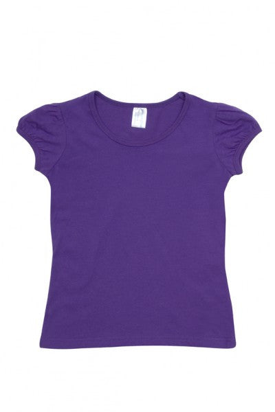 Ramo-Ramo Girls Short Puff Sleeve Tee-Grape / 0-Uniform Wholesalers - 6
