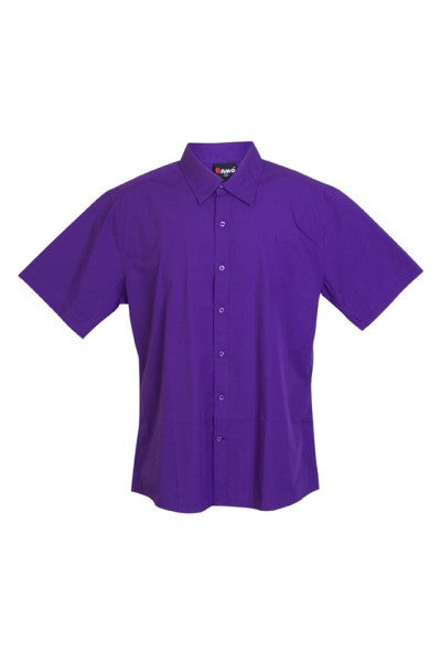 Ramo-Ramo Mens Short Sleeve Shirts-Grape / S-Uniform Wholesalers - 3