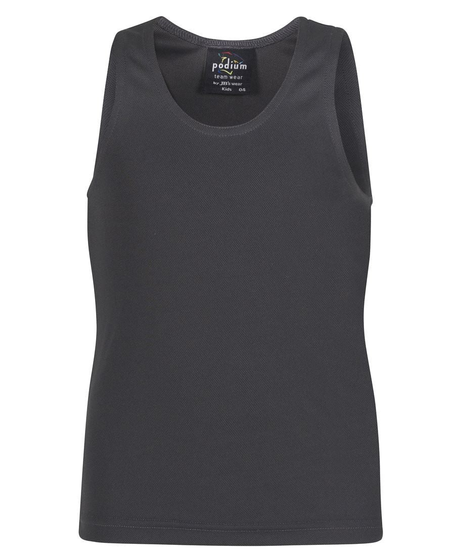 JB's Wear-JB's Kids Poly Singlet-GUNMETAL / 4-Uniform Wholesalers - 9