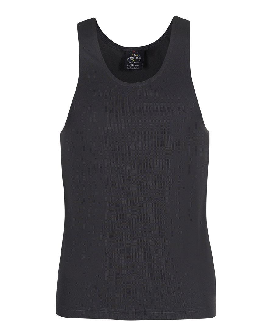 JB's Wear-JB's Adults Poly Singlet-GUNMETAL / S-Uniform Wholesalers - 11