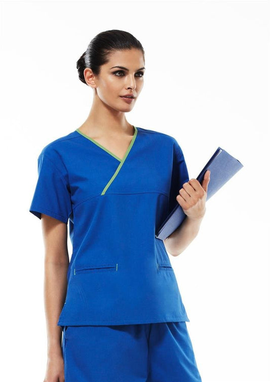 Biz Collection Ladies Crossover Scrub Top (H10722)-Clearance